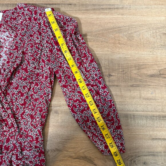 ba&sh Crystal Rouched Mini Dress Red Abstract Print S - Picture 5 of 6